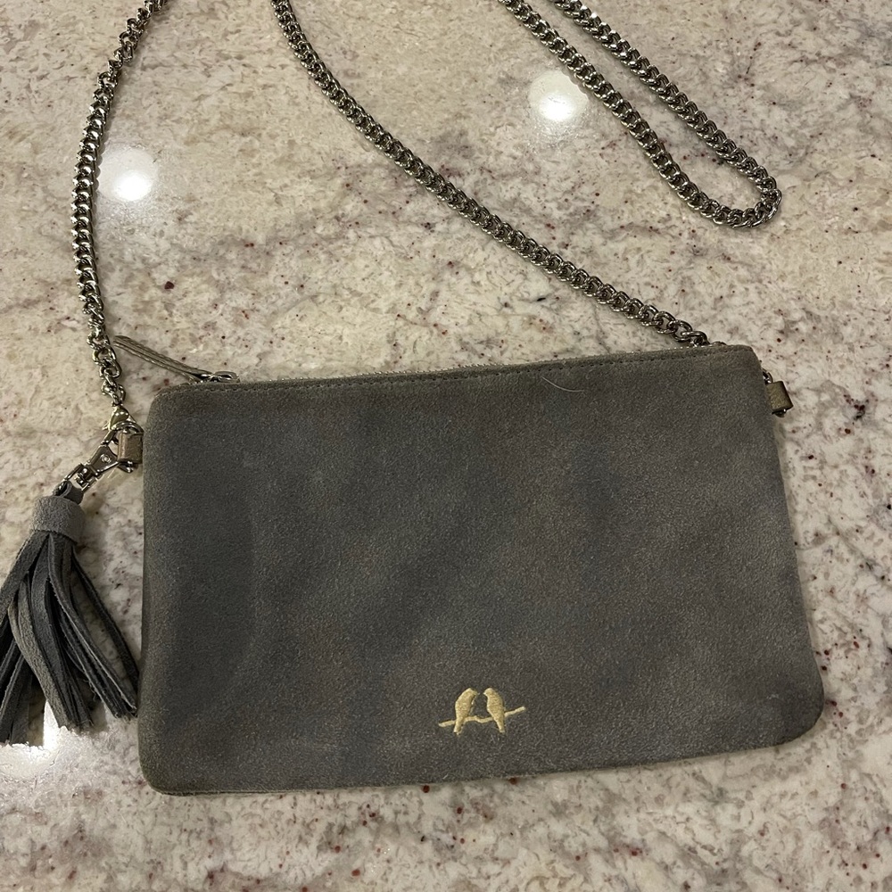 Chloe and Isabel gray suede purse